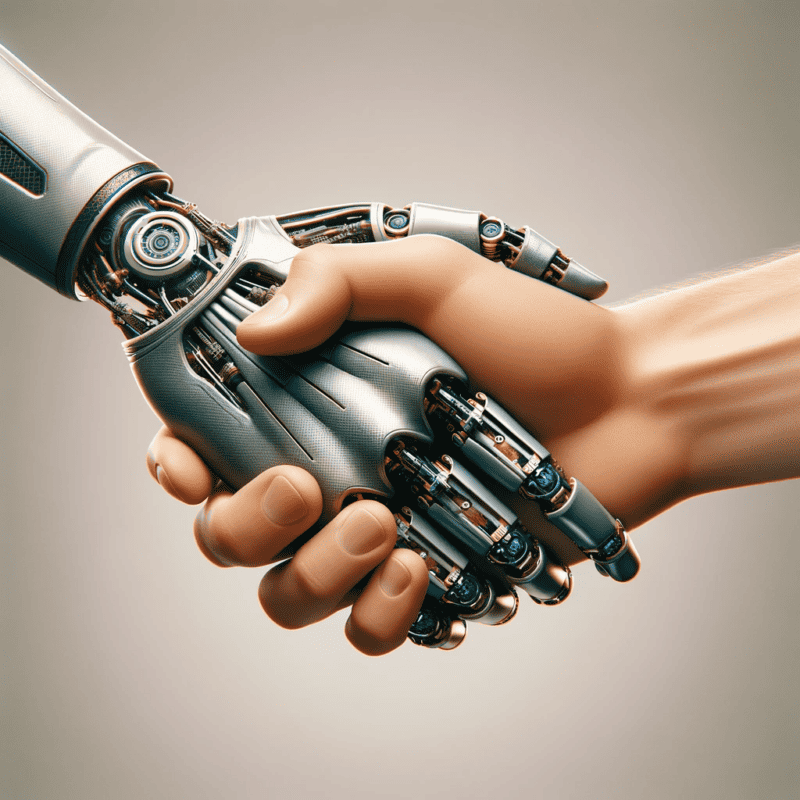 Human Shaking Hands with a Robot