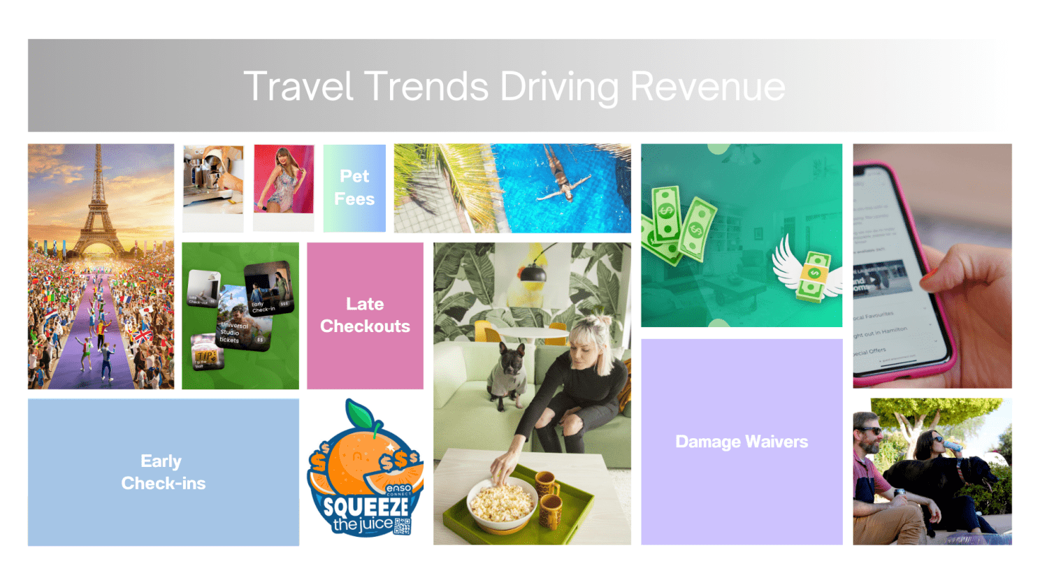 Top 2025 Revenue Trends Set jetting, event driven travel, pet friendly stays, price sensitivity, flexible access, and damage waivers.